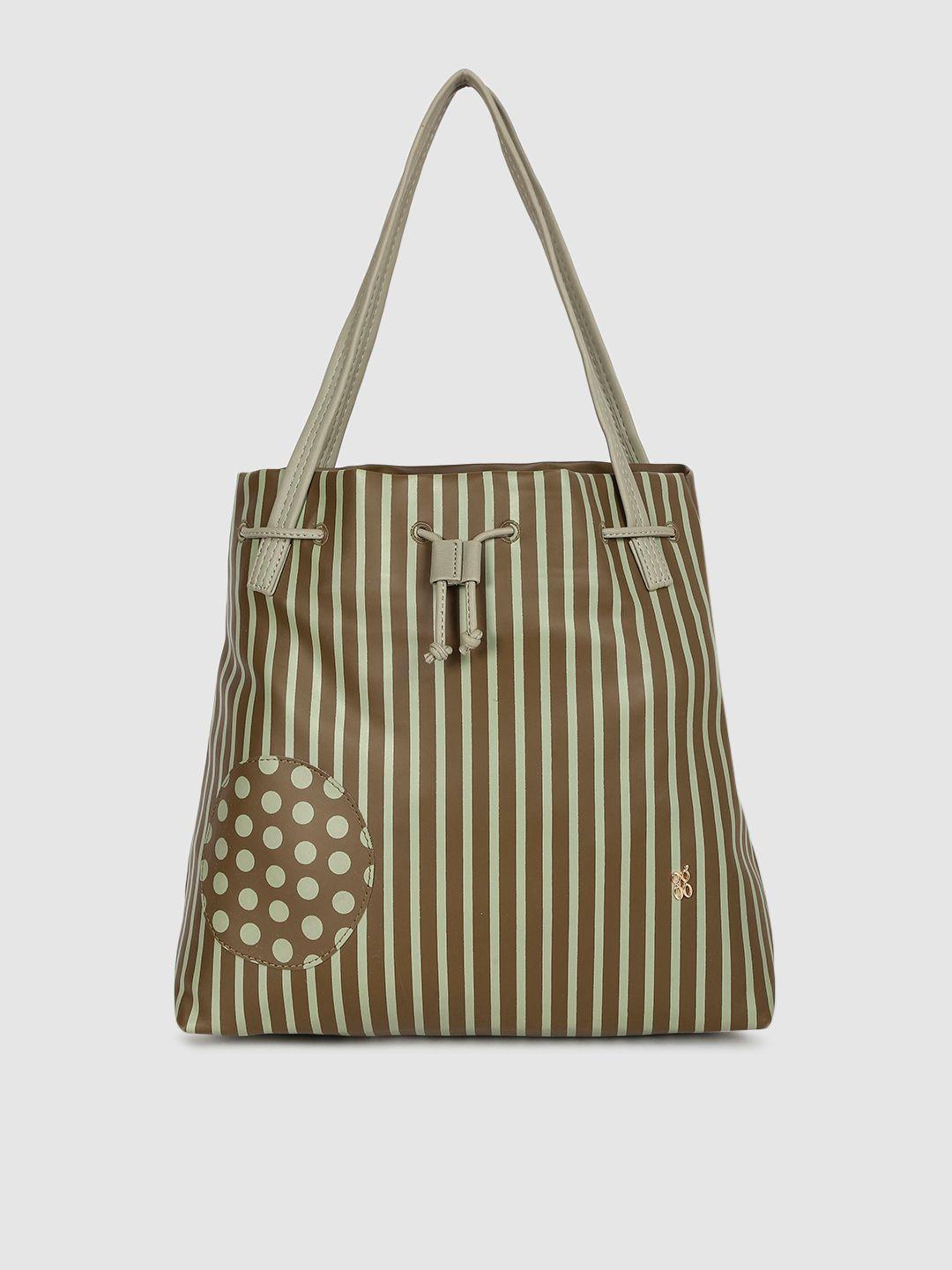 baggit green striped shoulder bag