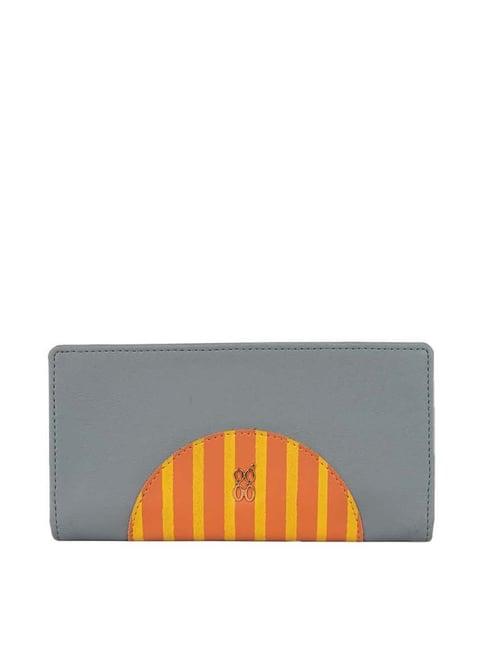 baggit grey paneled bi-fold wallet for women