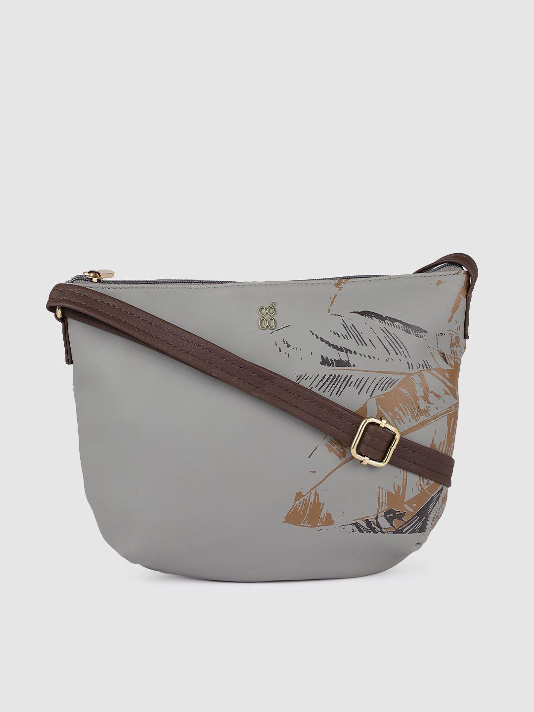 baggit grey printed sling bag