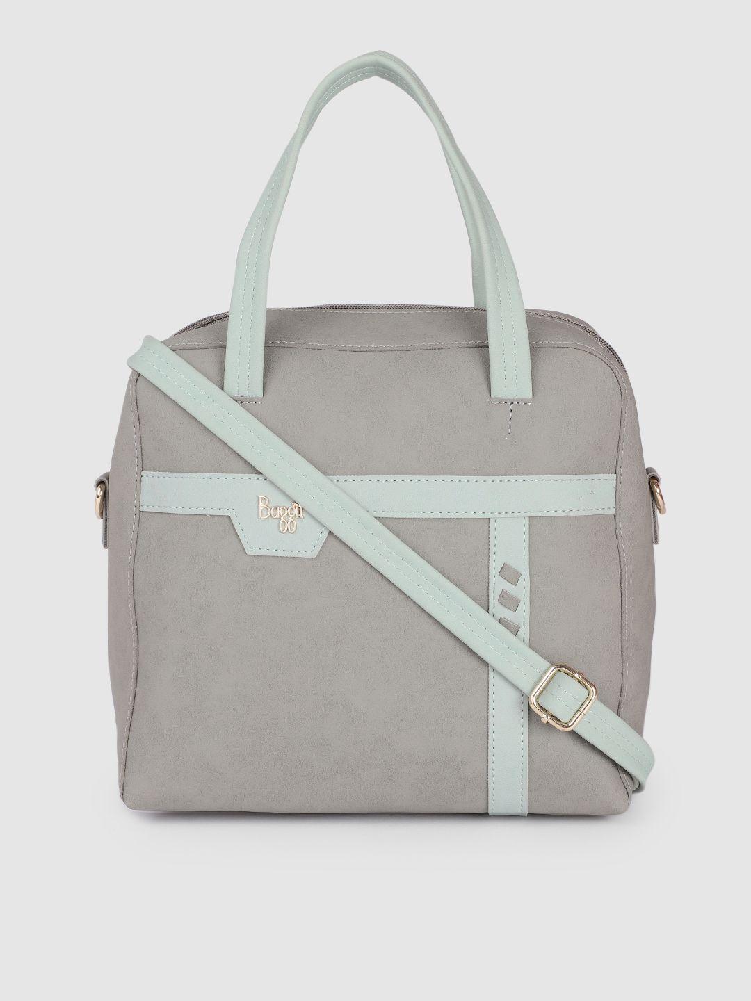 baggit grey solid handheld bag