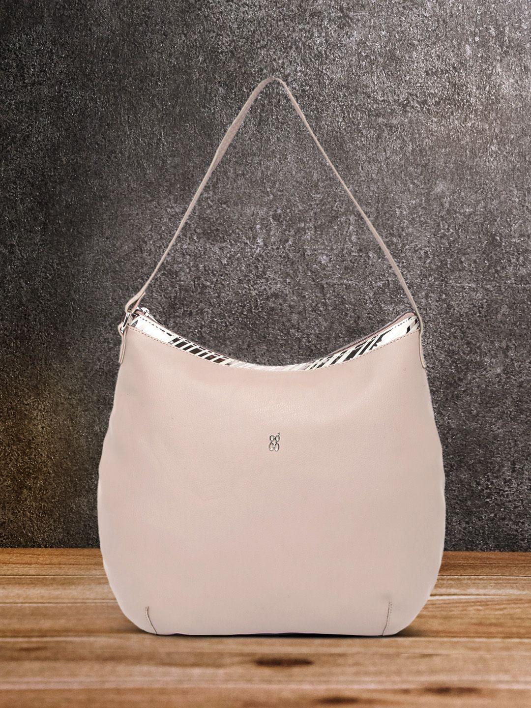 baggit grey solid hobo bag