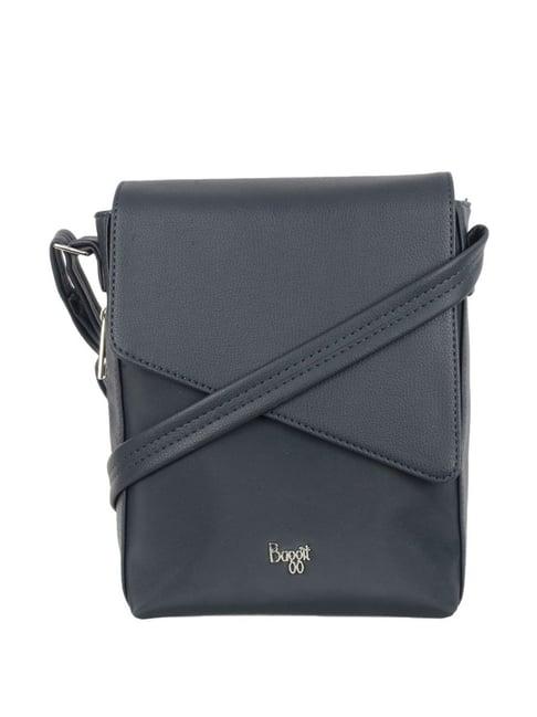 baggit ink blue solid small cross body bag