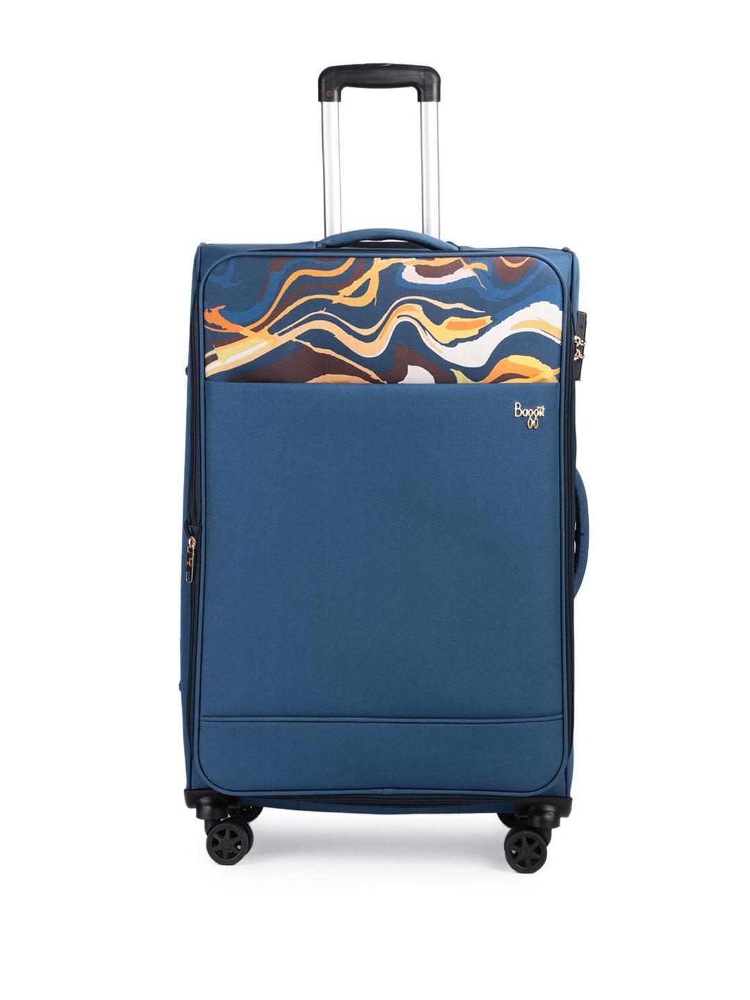 baggit lava abstract printed soft-sided large trolley suitcase