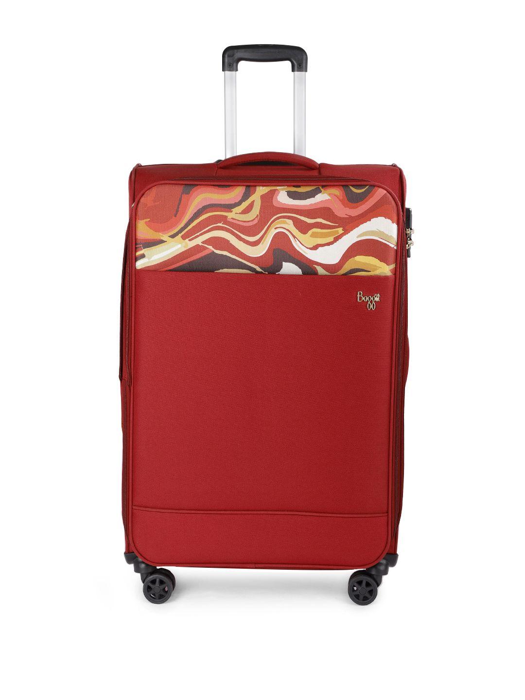 baggit lava abstract printed soft-sided large trolley suitcase