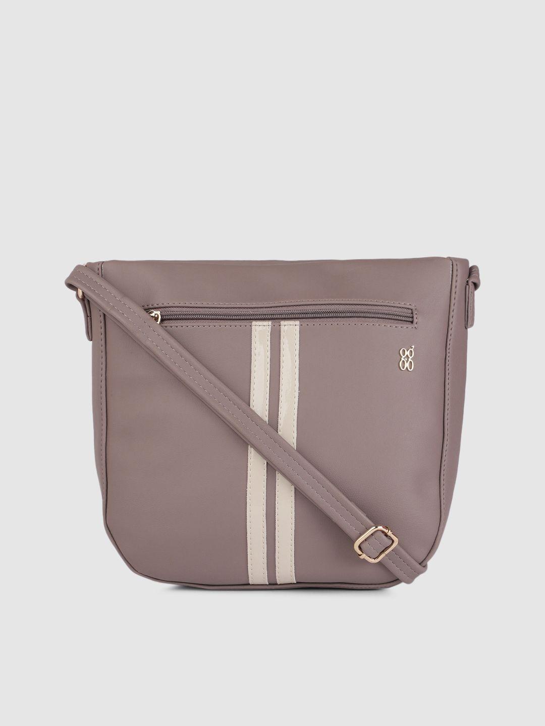 baggit mauve pink solid regular structured shoulder bag with applique detail