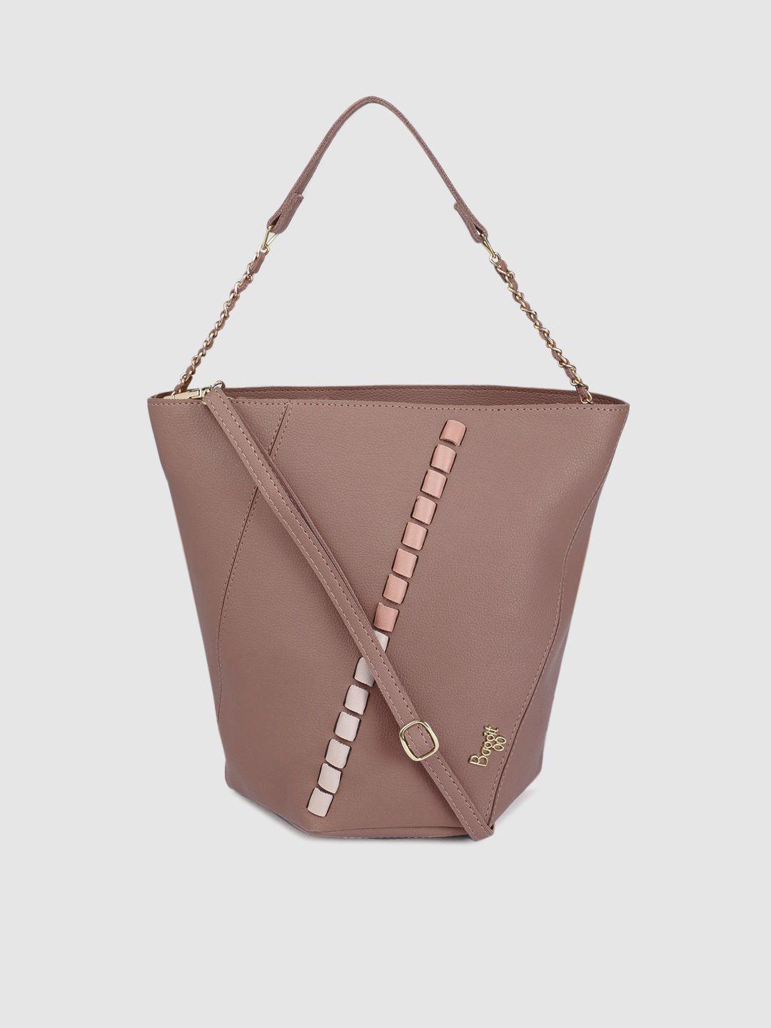 baggit mauve solid hobo bag