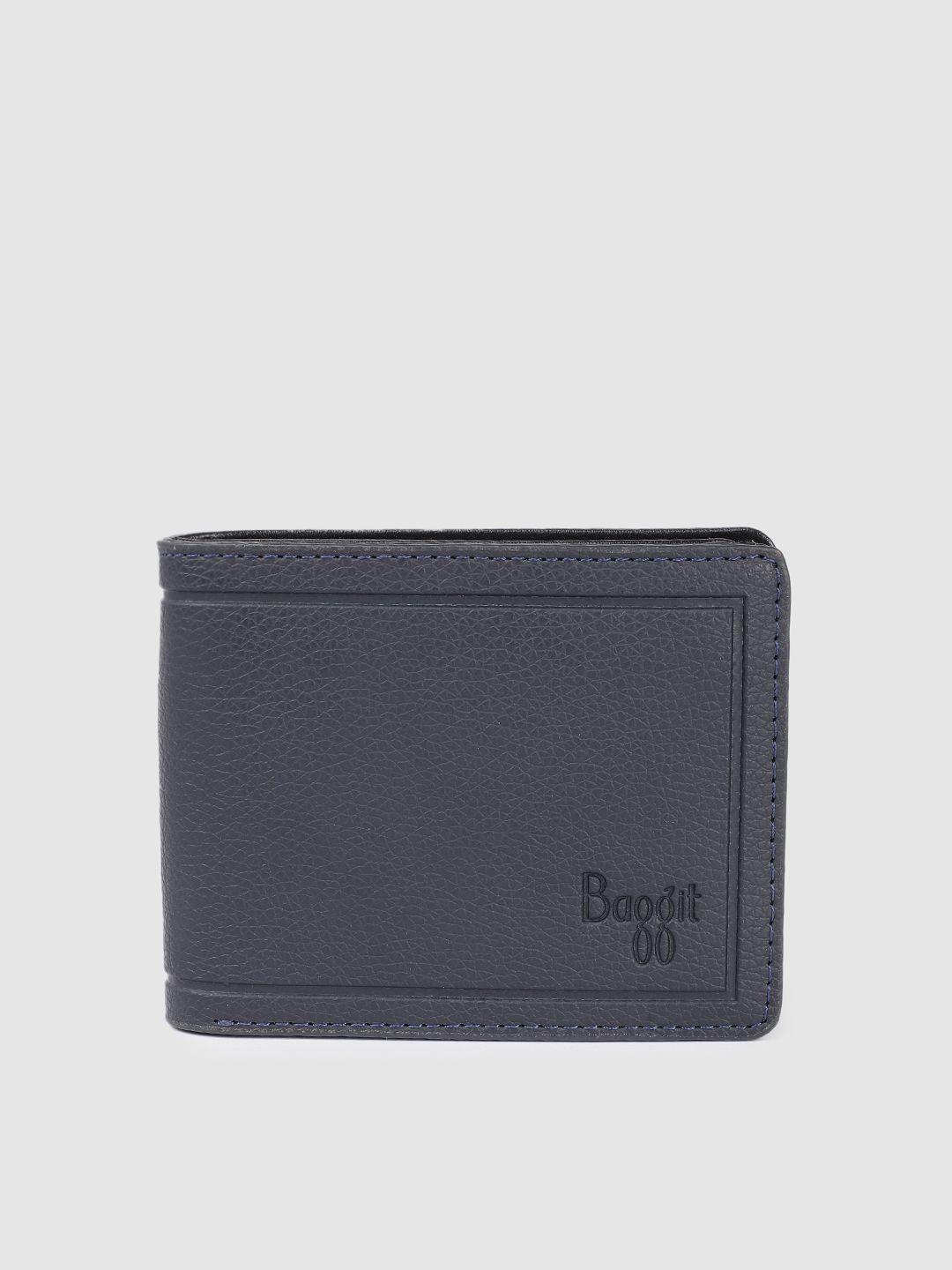 baggit men animal textured pu two fold wallet