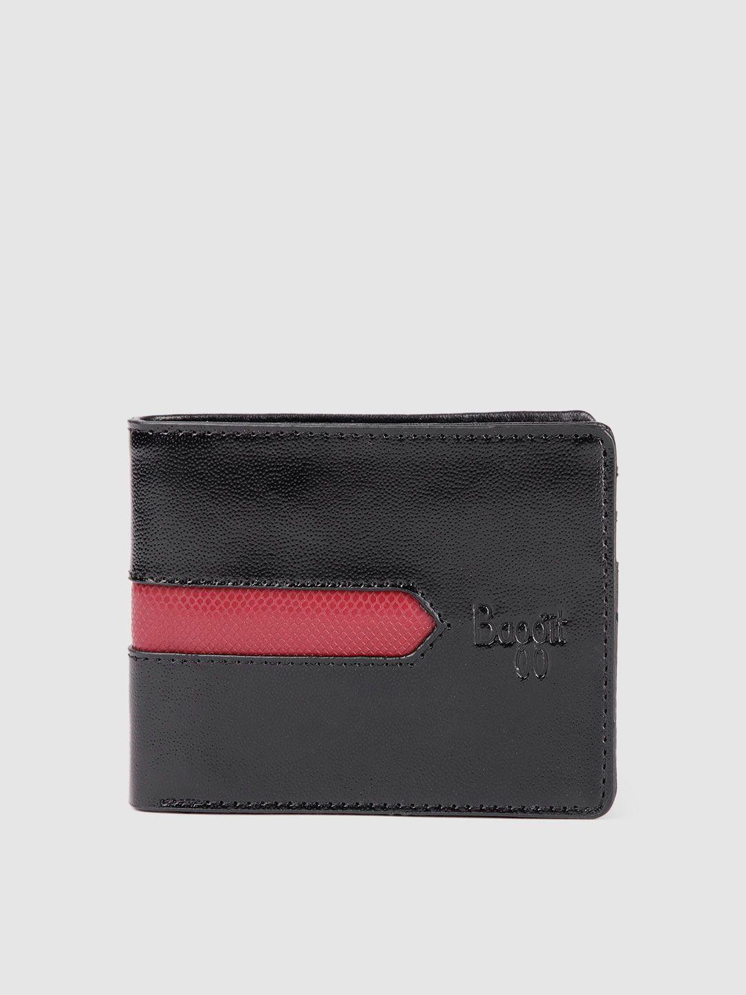 baggit men bichrome abstract textured two fold wallet