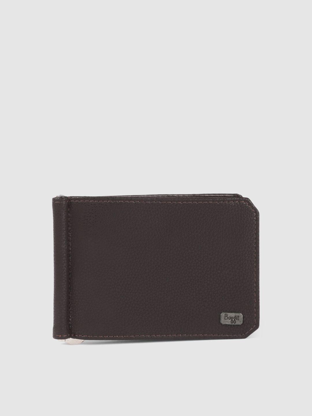 baggit men brown solid two fold wallet