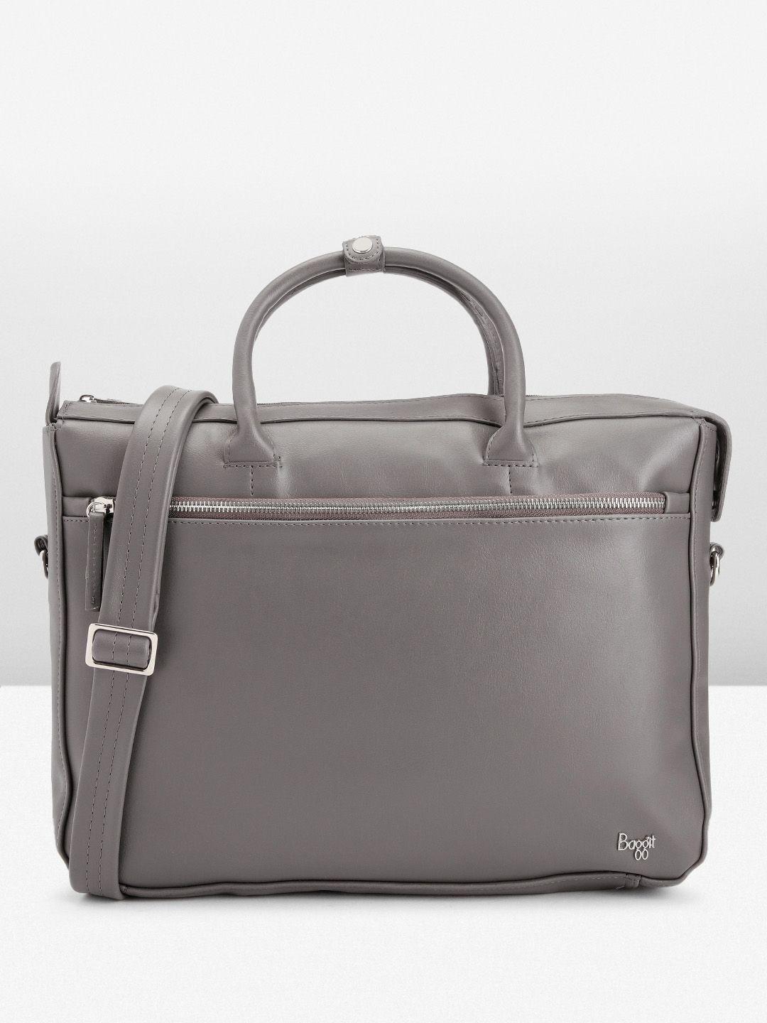 baggit men solid pu laptop bag