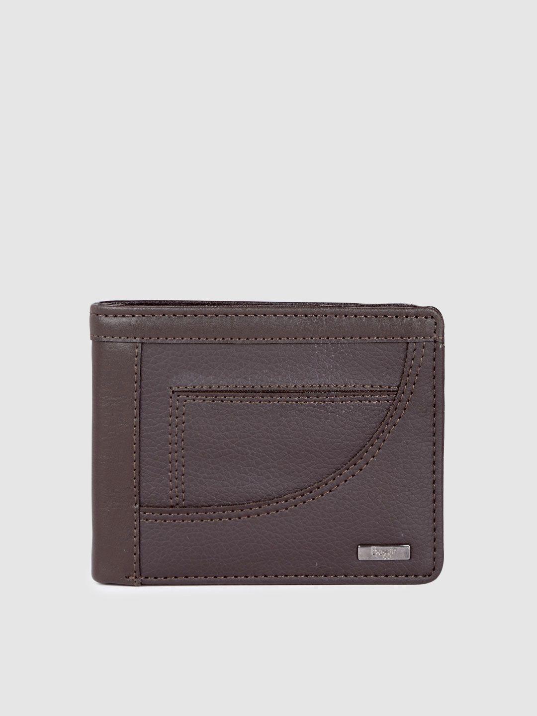 baggit men solid pu two fold wallet