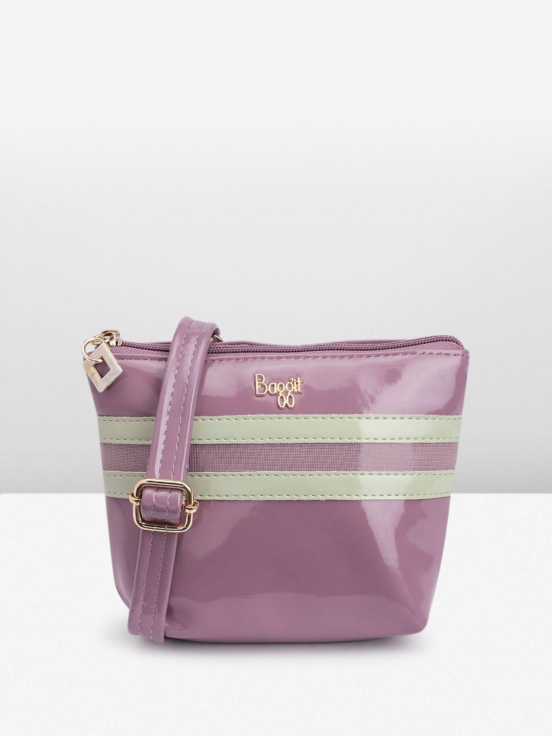 baggit minimal striped structured sling bag