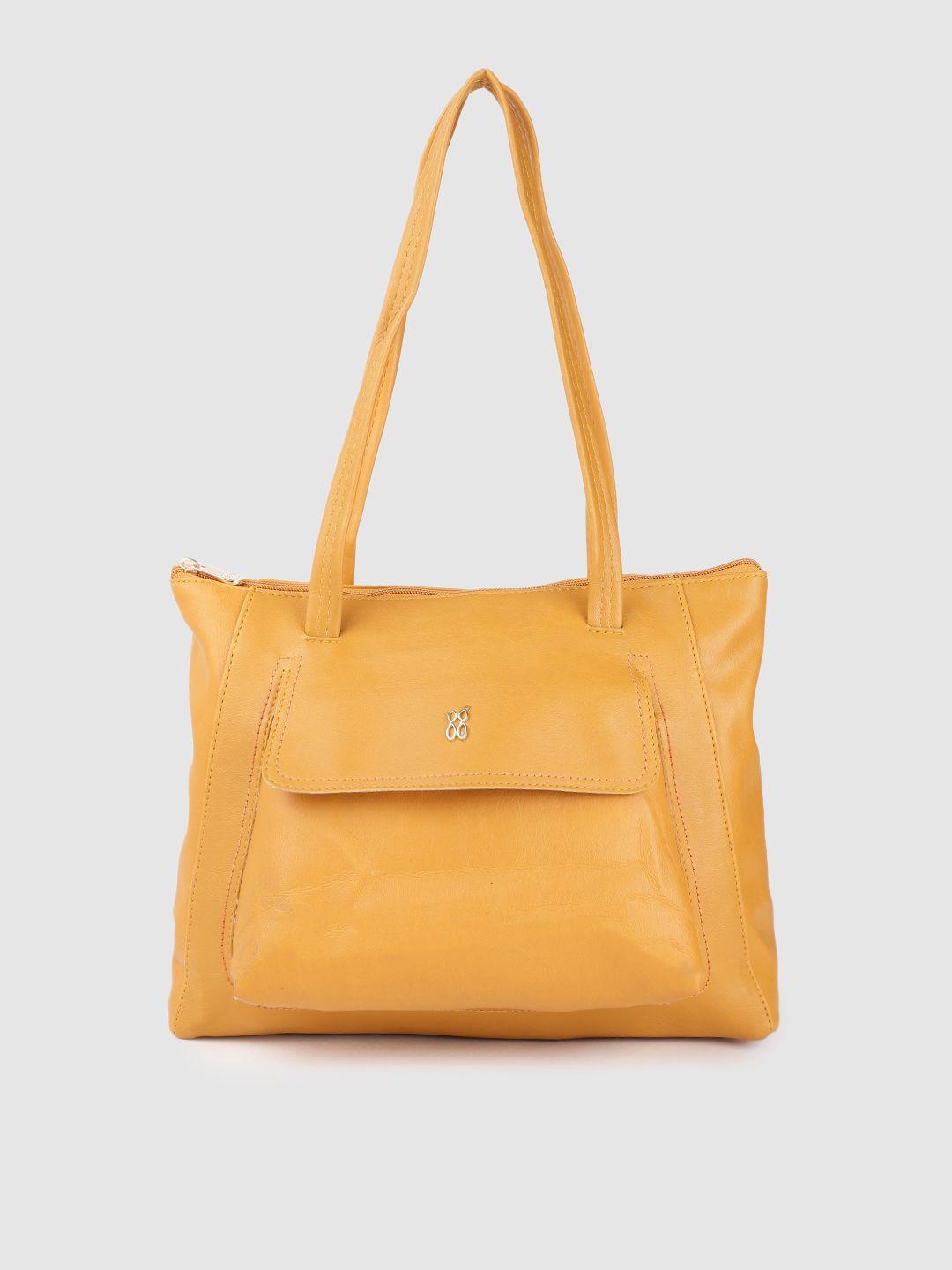 baggit mustard structured shoulder bag