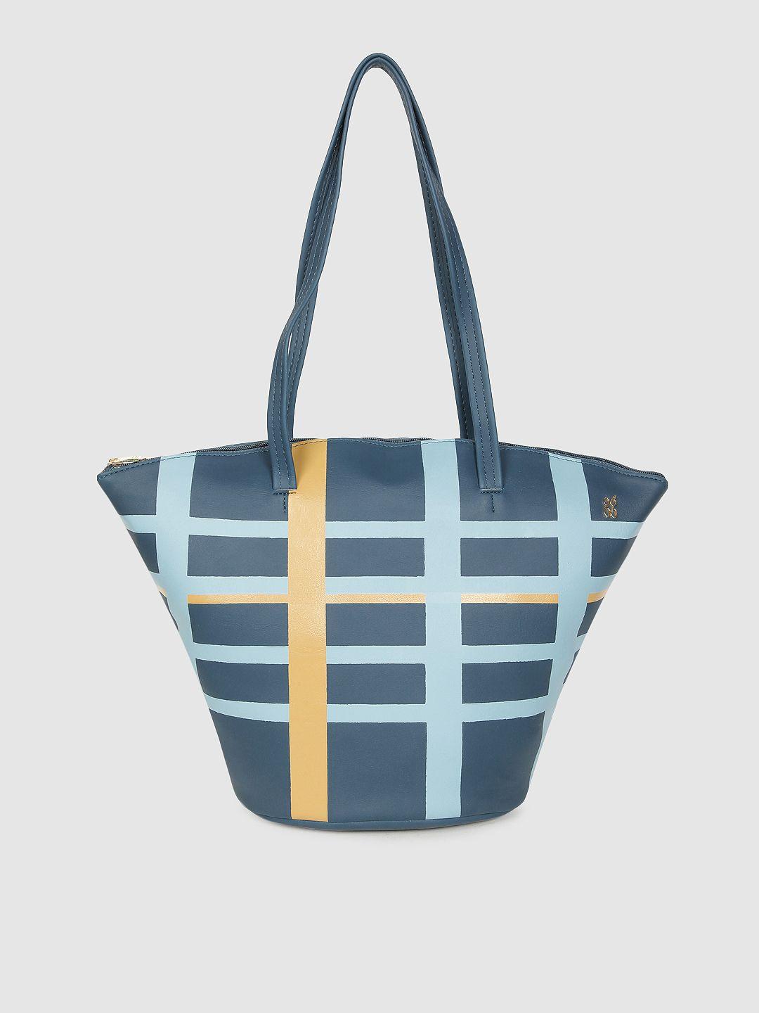 baggit navy blue striped shoulder bag