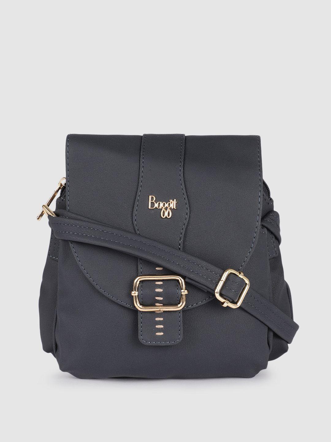 baggit navy blue structured sling bag