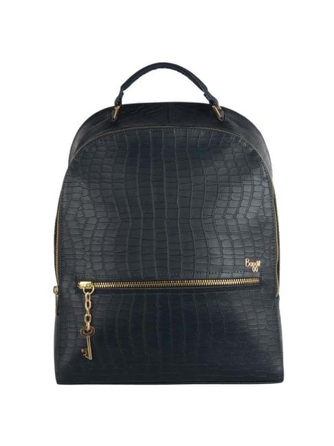 baggit navy textured large backpack