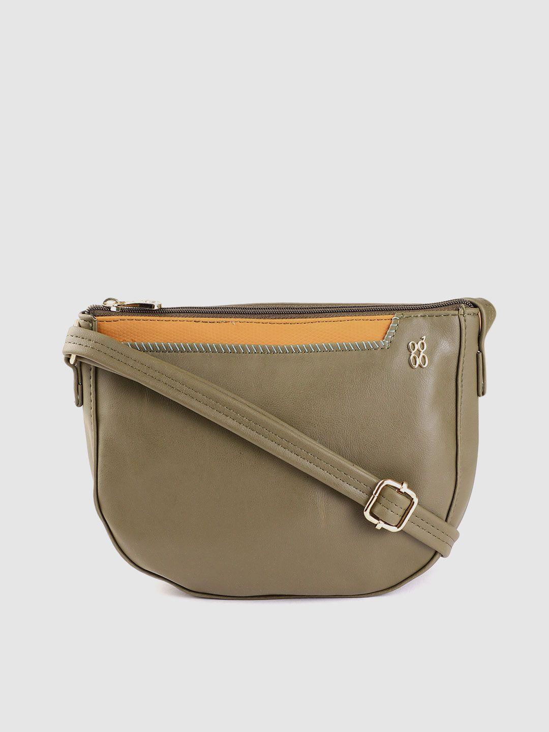 baggit olive green half moon sling bag