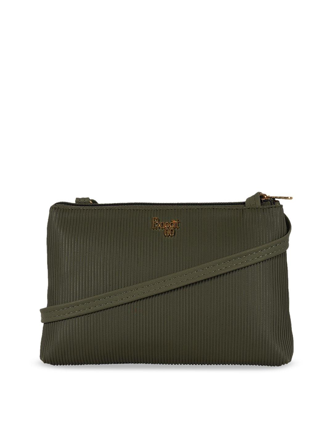 baggit olive green structured sling bag