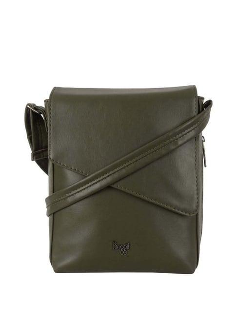 baggit olive pvc solid cross body bag