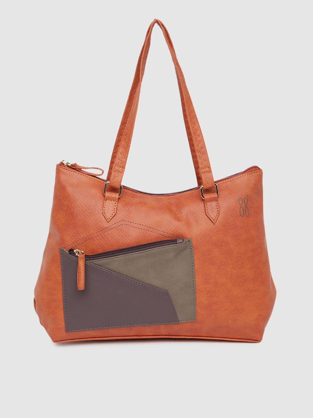 baggit orange & mauve color-blocked shoulder bag