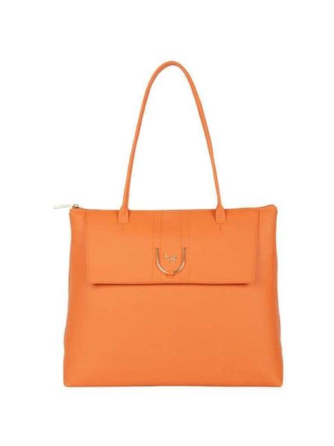 baggit orange solid medium shoulder bag