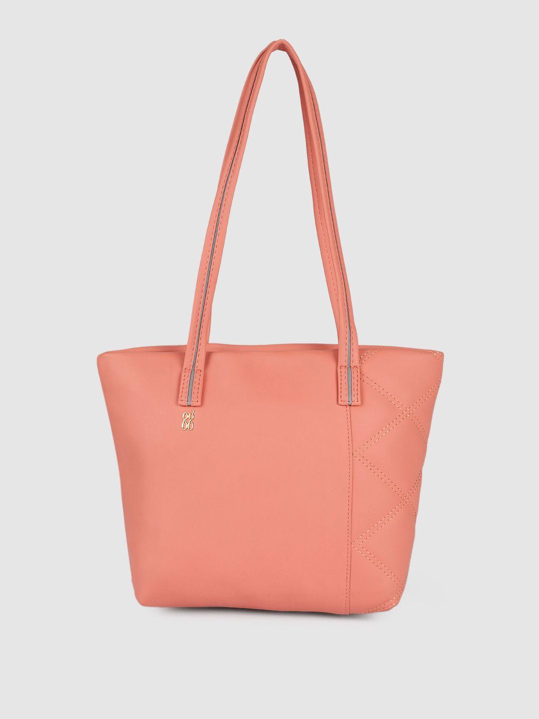 baggit peach-coloured structured shoulder bag