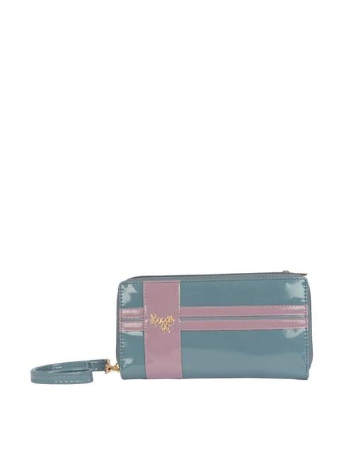 baggit pewter solid zip around wallet for women