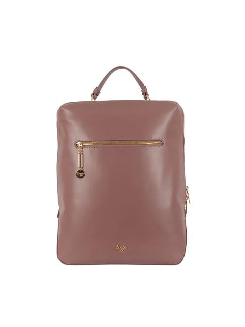 baggit pink solid large backpack - 15 inches