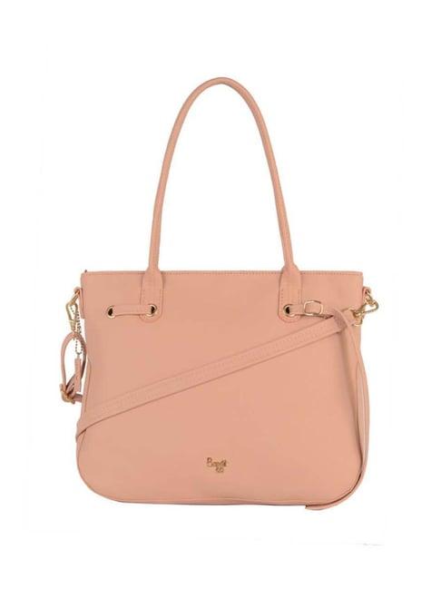 baggit pink solid medium tote handbag