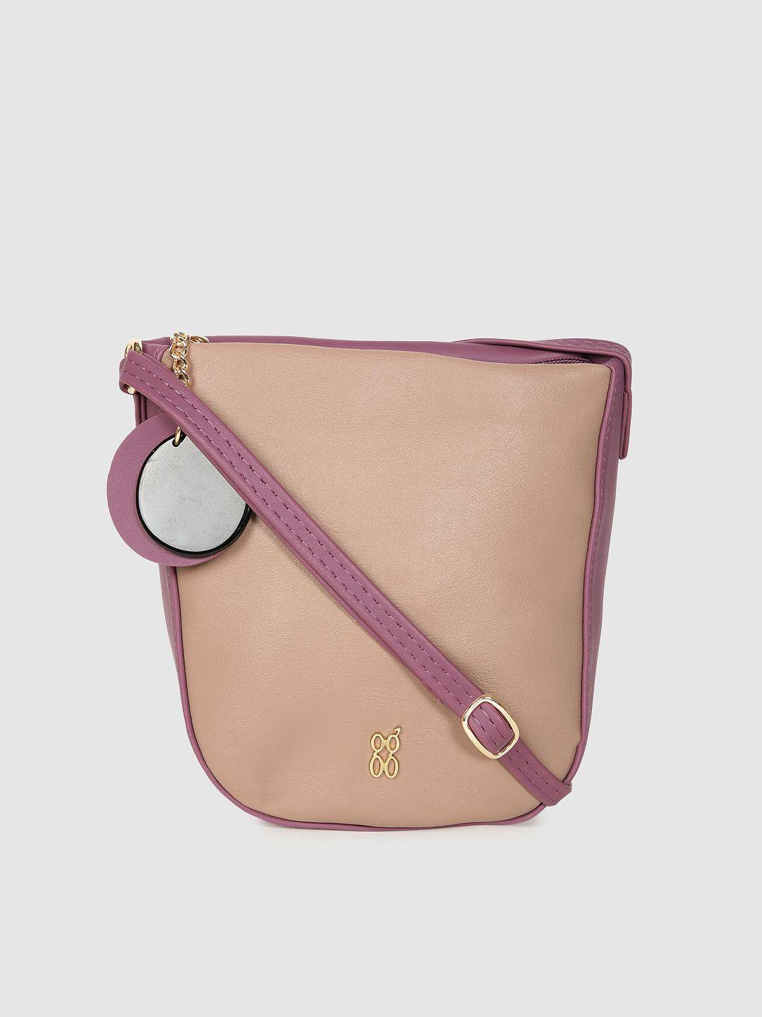 baggit purple & mauve regular structured sling bag