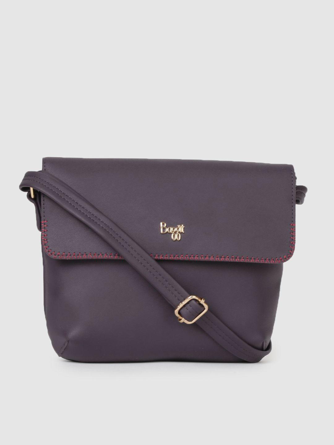 baggit purple structured sling bag