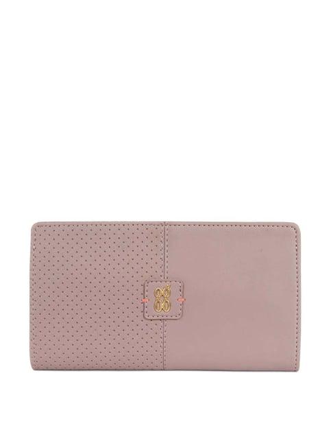 baggit purple textured bi-fold wallet for women
