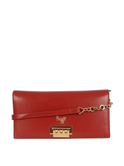 baggit red solid clutch