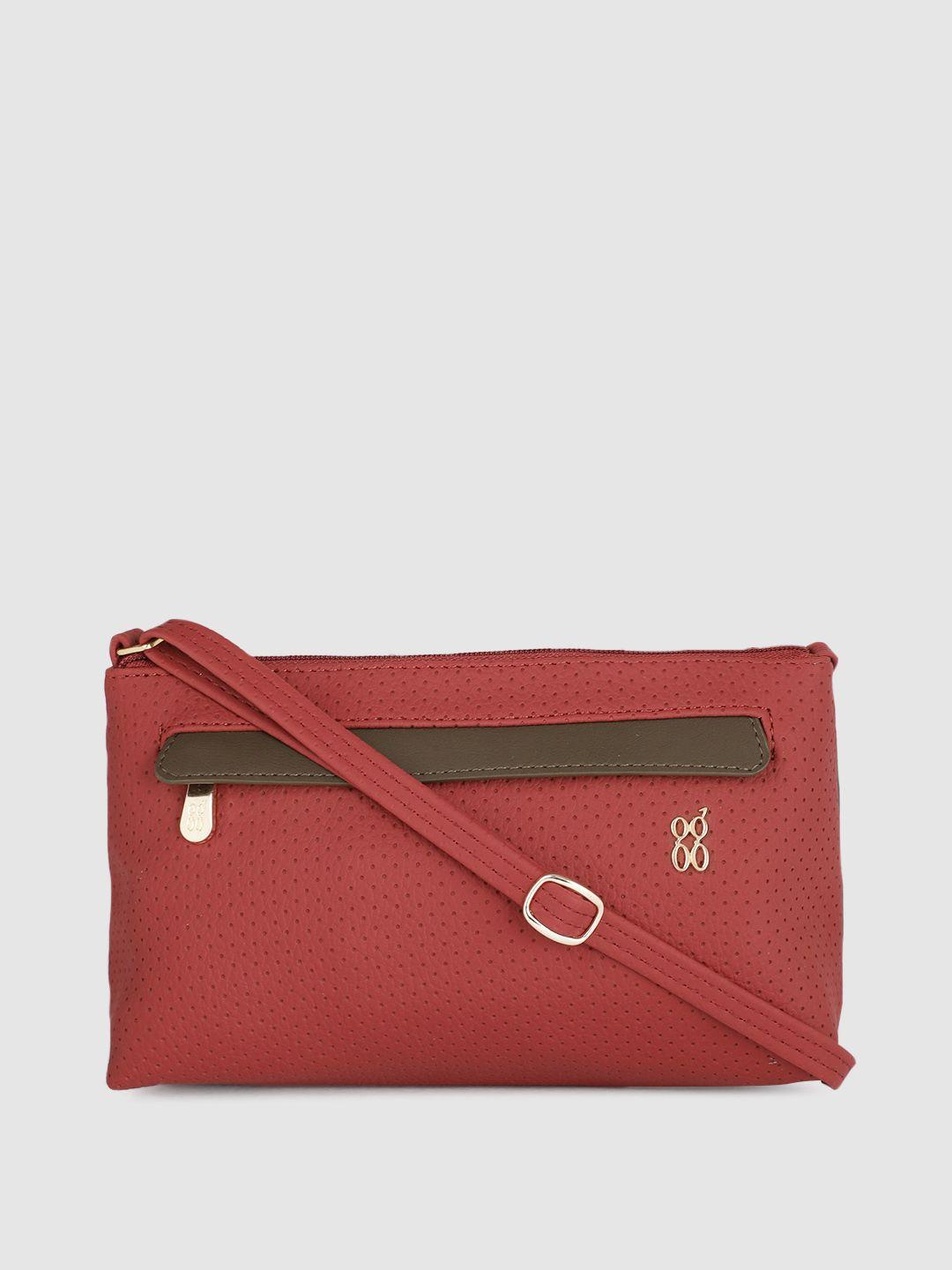 baggit red structured sling bag