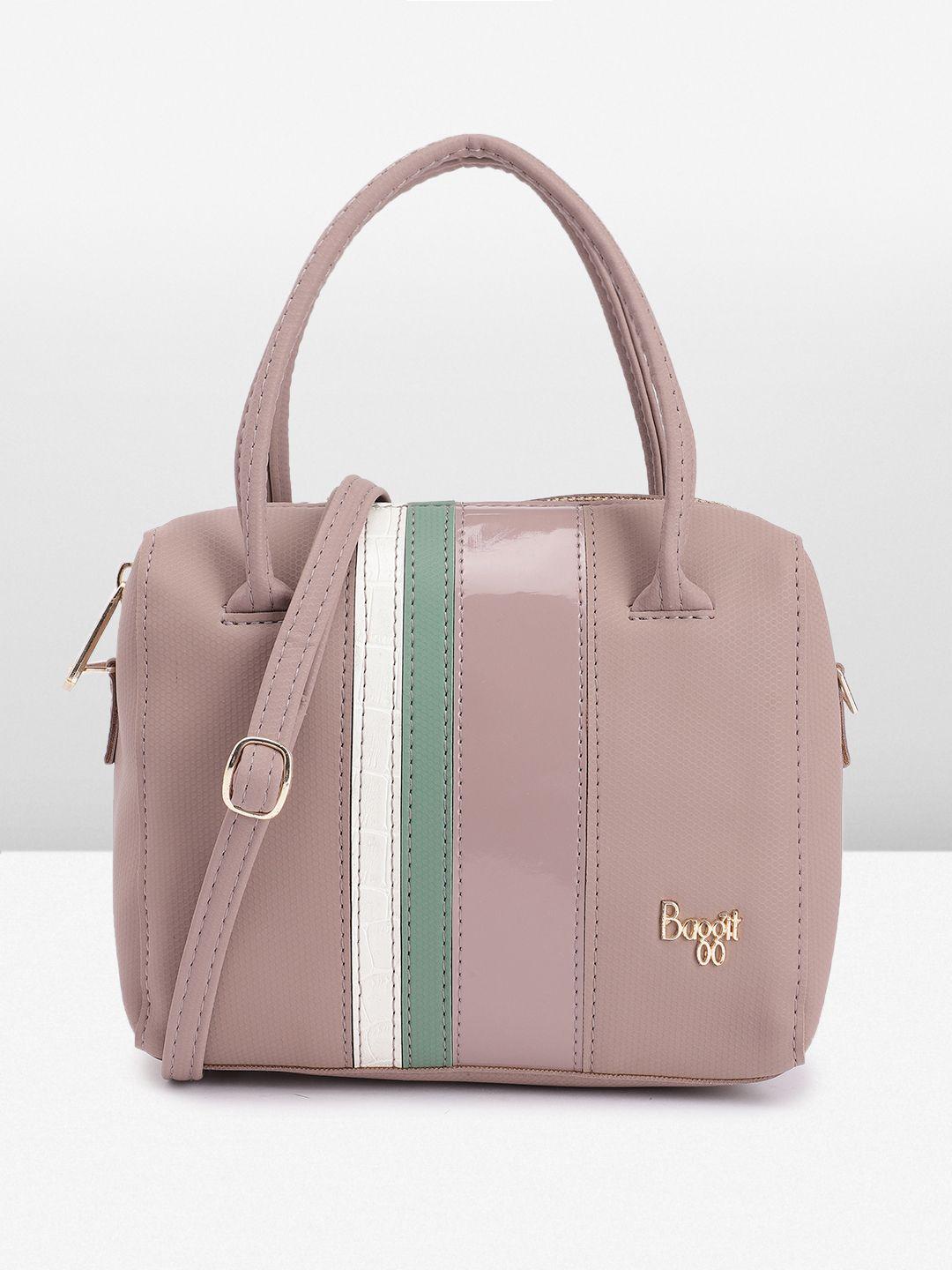 baggit striped structured handheld bag