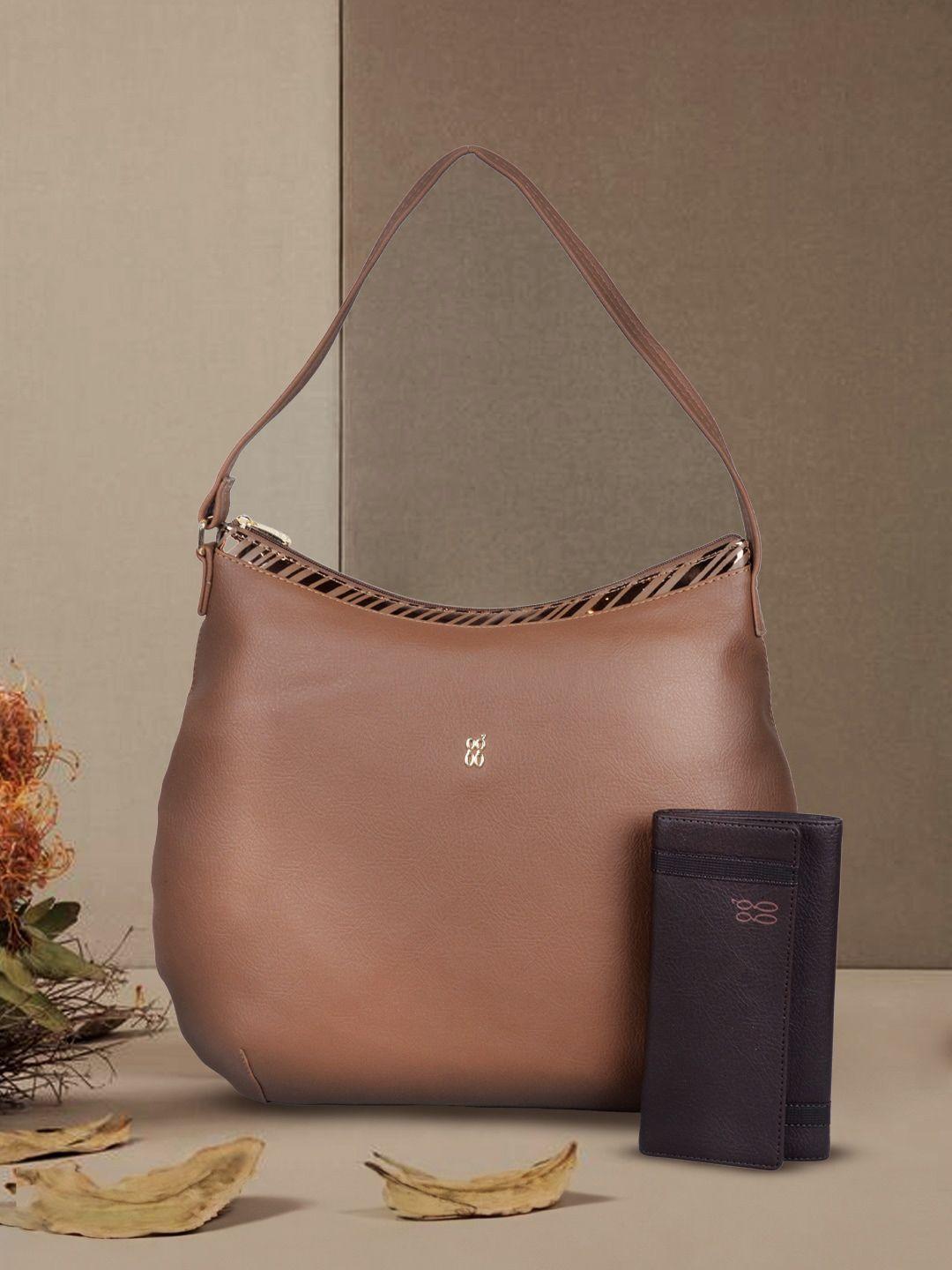 baggit structured hobo bag with wallet