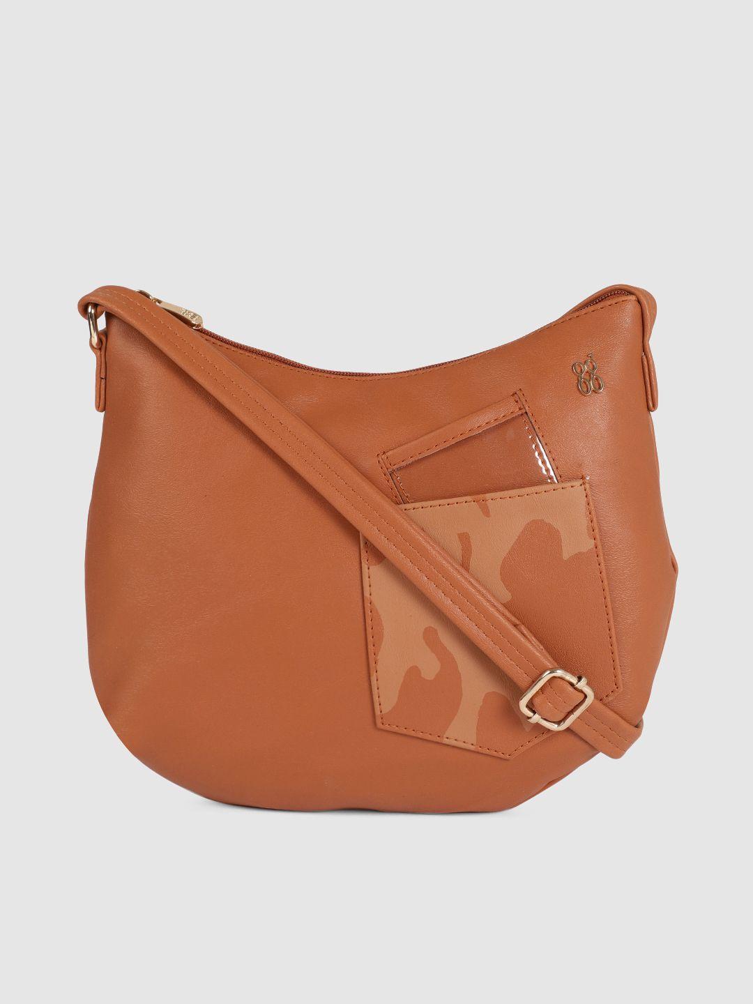 baggit tan solid sling bag