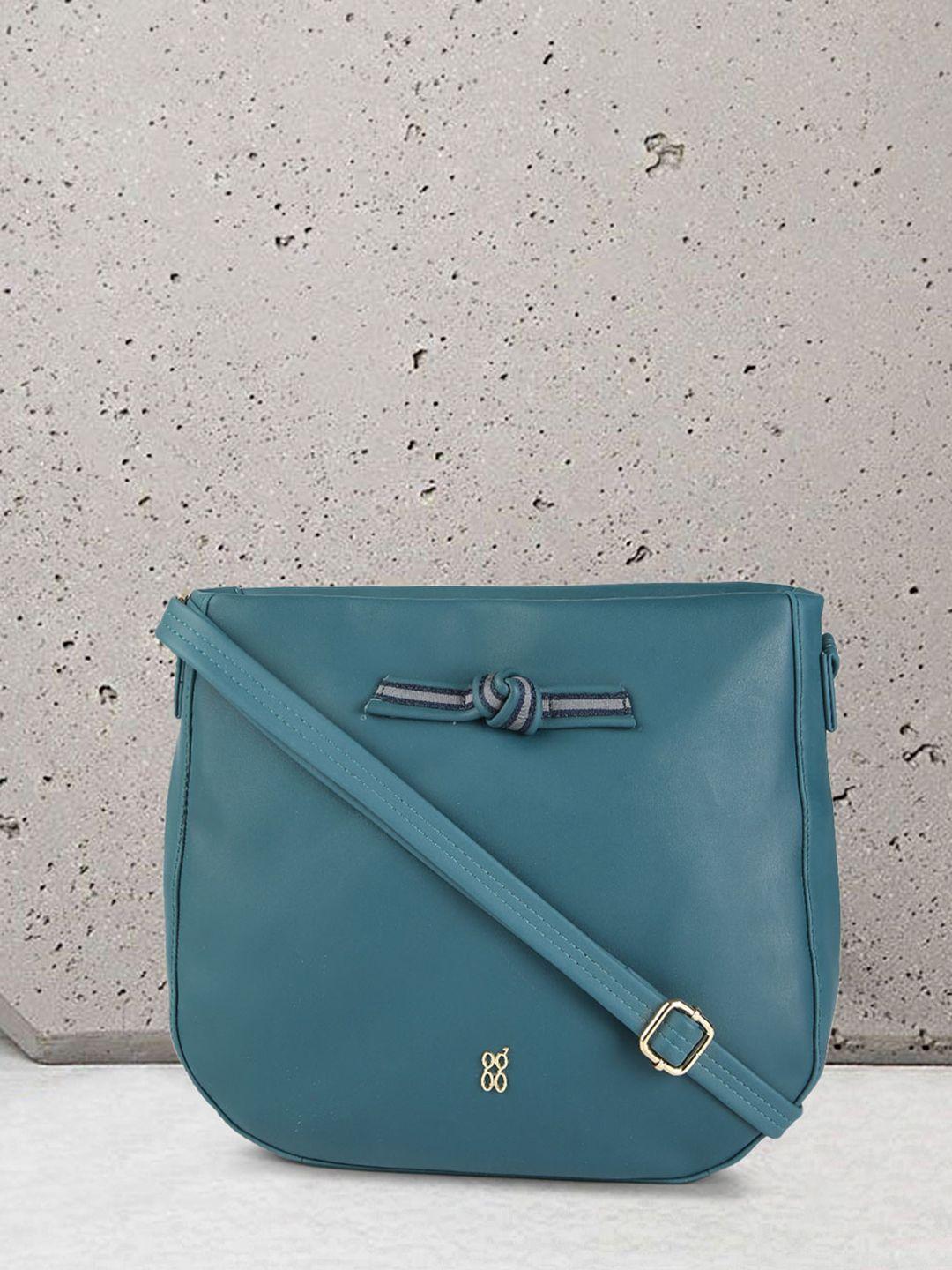 baggit teal blue solid sling bag