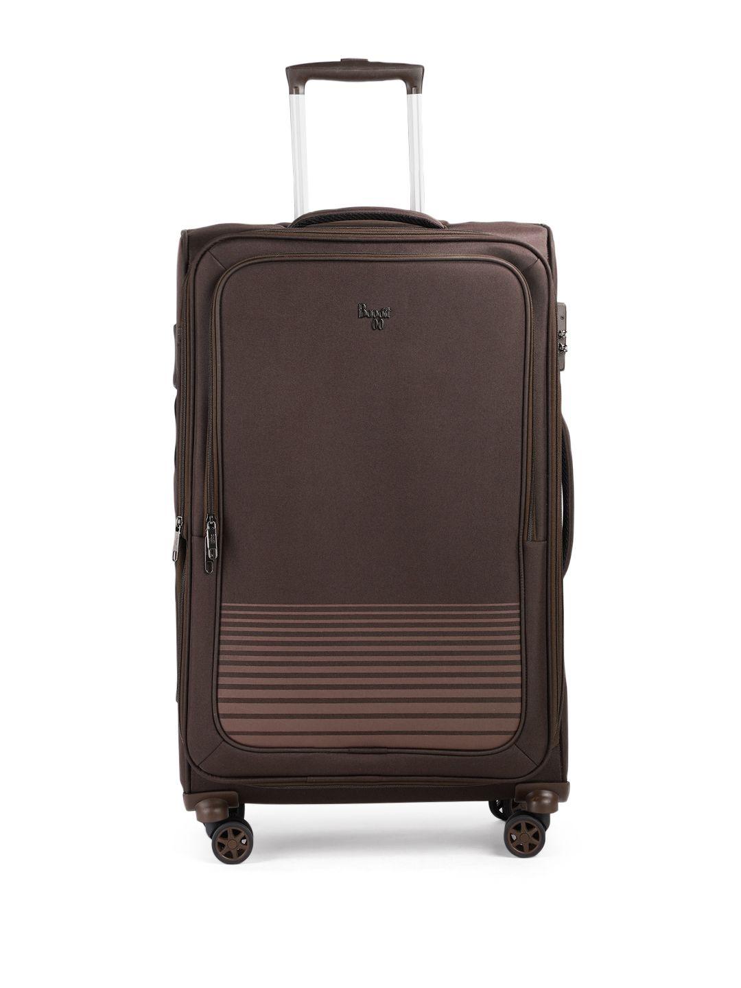 baggit viber striped soft-sided large trolley suitcase