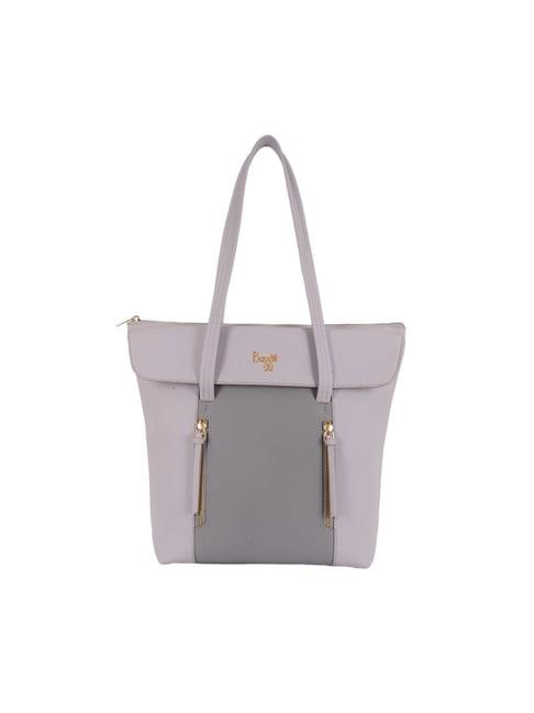 baggit violet solid large tote bag