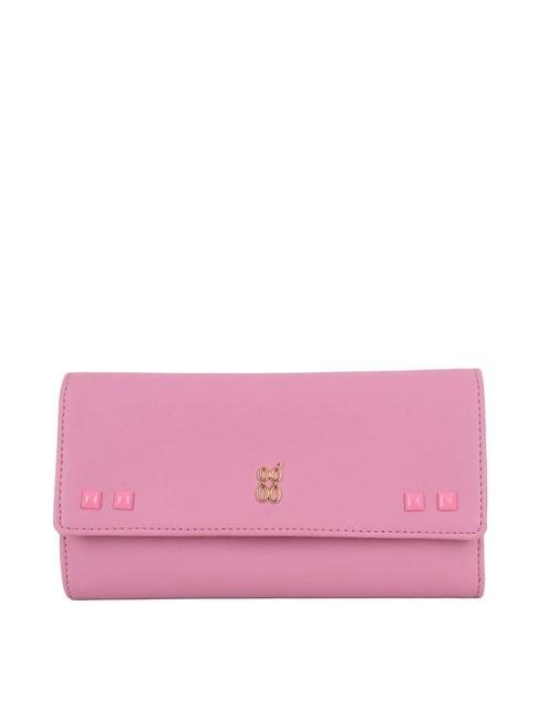 baggit wind rose solid tri-fold wallet for women