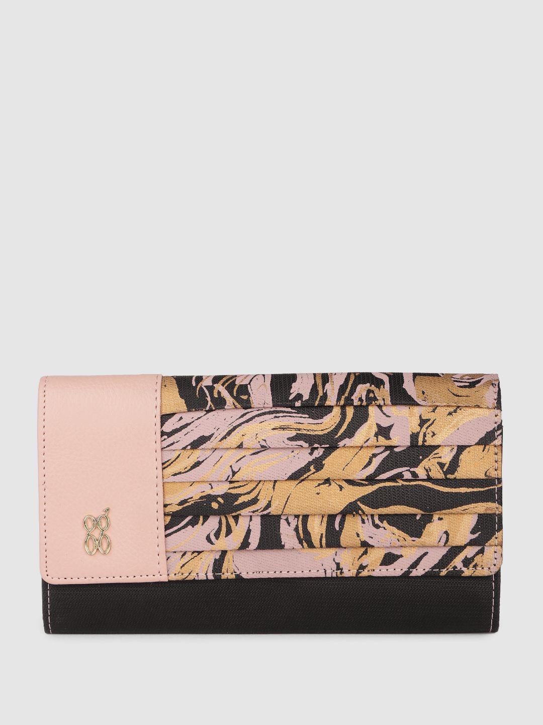 baggit women abstract printed three fold wallet