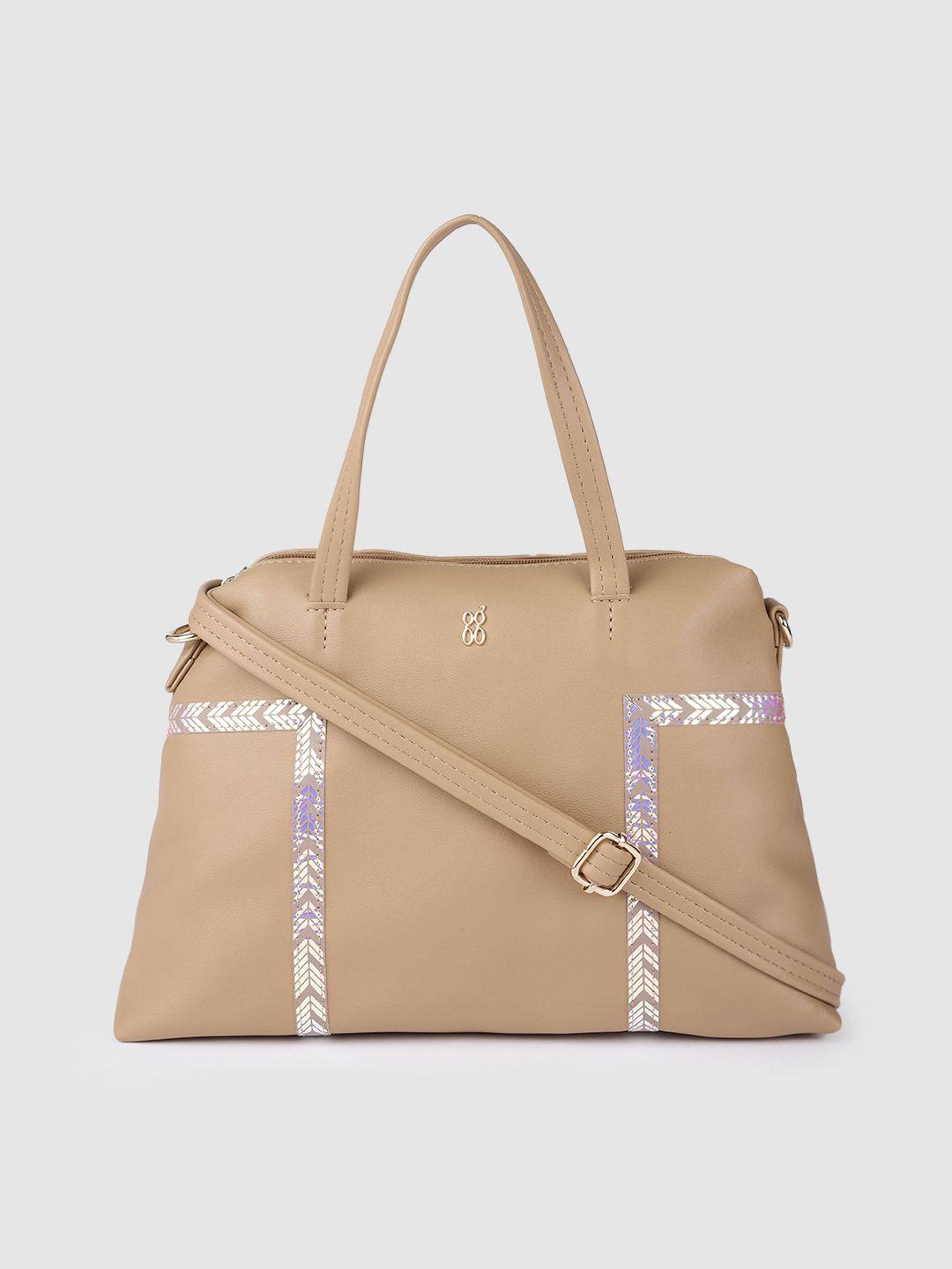 baggit women beige embellished handheld bag