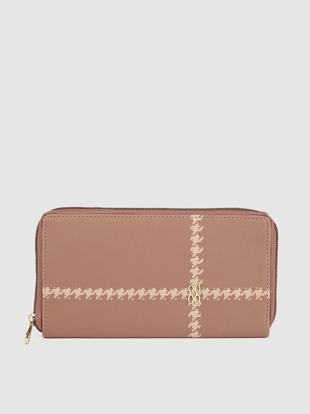 baggit women beige zip around wallet