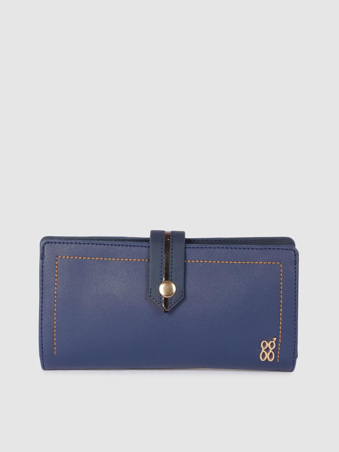 baggit women blue solid two fold wallet