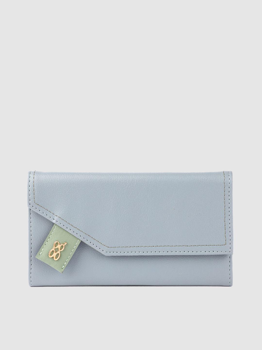 baggit women blue solid two fold wallet