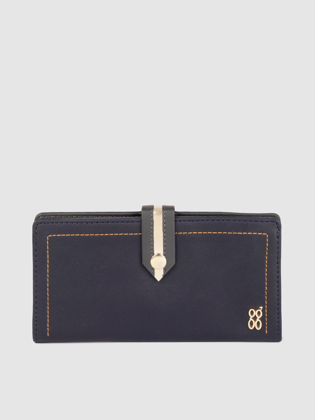 baggit women blue solid two fold wallet