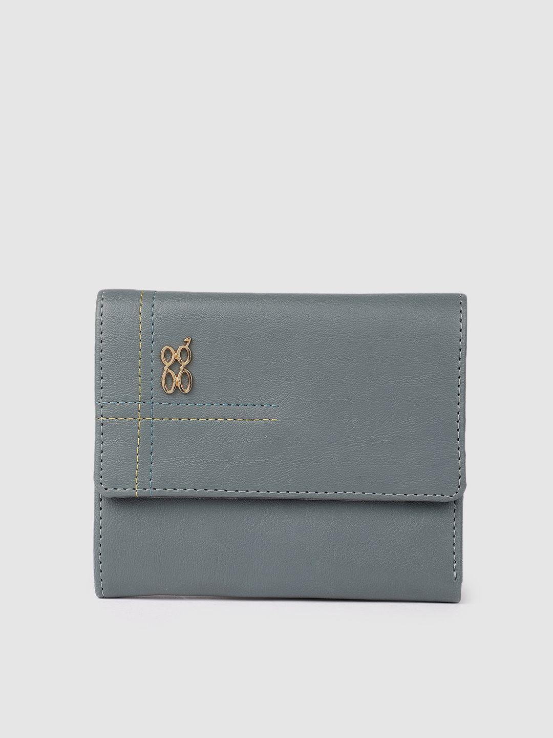 baggit women blue three fold wallet