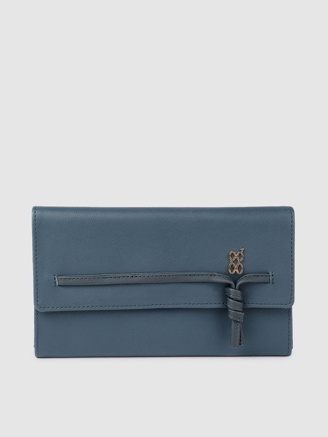 baggit women blue two fold wallet