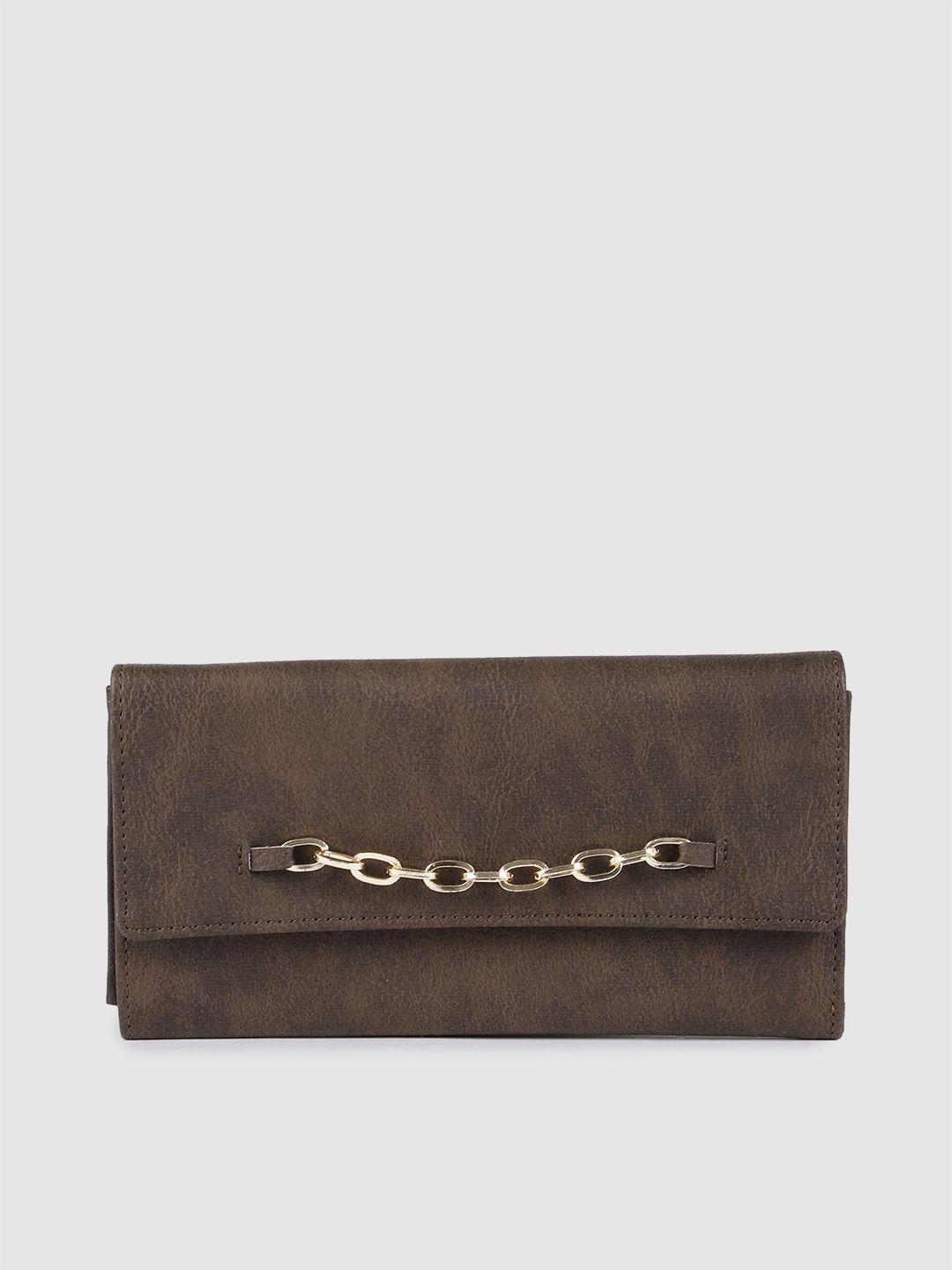 baggit women brown solid two fold wallet
